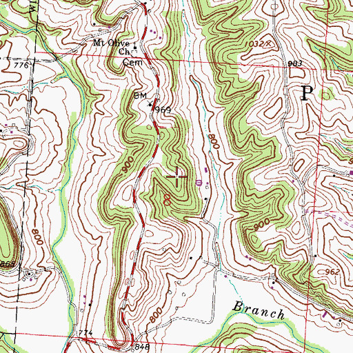 Topographic Map of West Liberty School (historical), OH