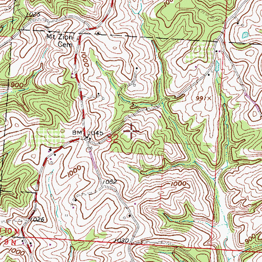 Topographic Map of Hickory Ridge School (historical), OH