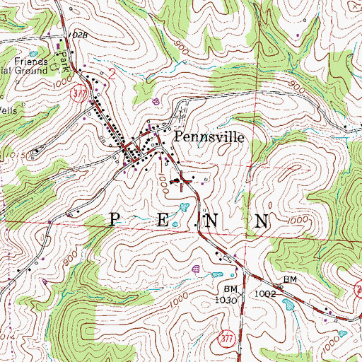 Topographic Map of Pennsville Elementary School, OH