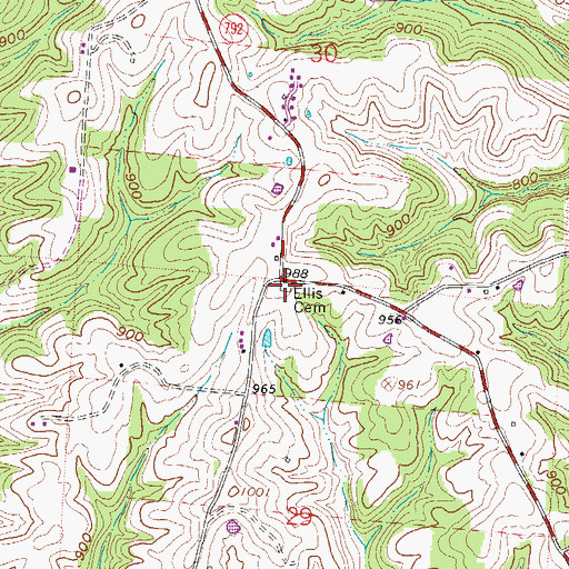 Topographic Map of Ellis School (historical), OH