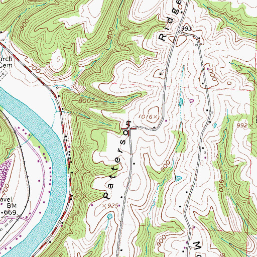 Topographic Map of Patterson School (historical), OH