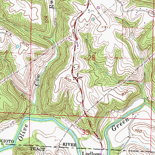 Topographic Map of Grand View School (historical), OH