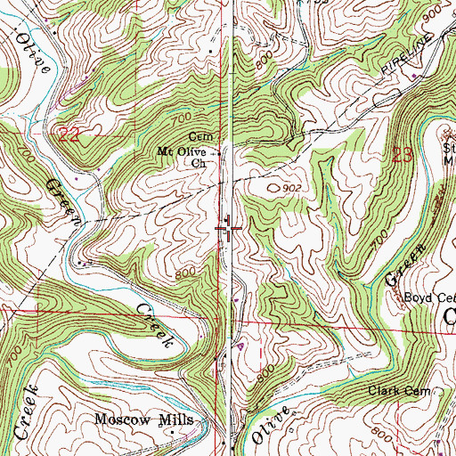 Topographic Map of Moscow School (historical), OH
