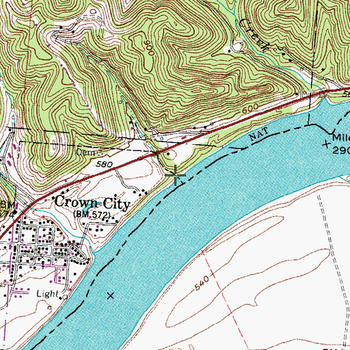 Topographic Map of Bay Hollow, OH