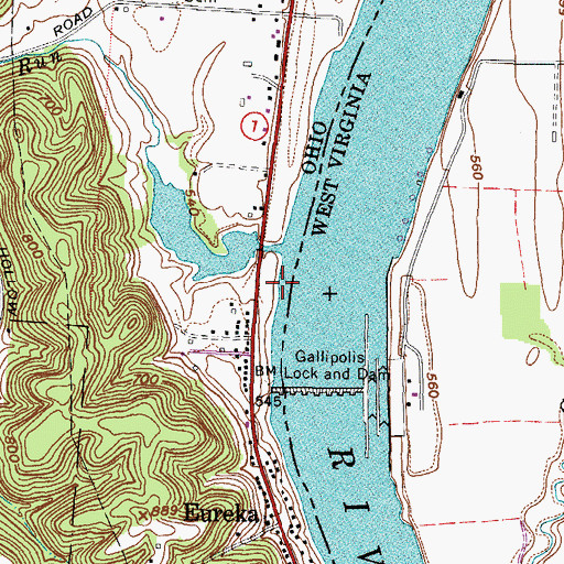 Topographic Map of Campbells Landing, OH