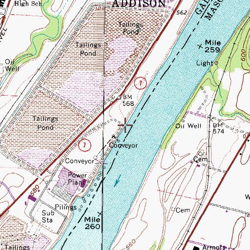 Topographic Map of Farmers Landing, OH