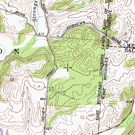 Topographic Map of Adney School (historical), OH