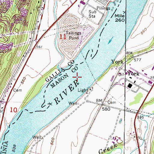 Topographic Map of Lock and Dam Number 25 (historical), OH