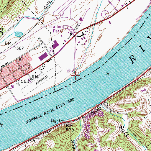 Topographic Map of Molasses Run, OH