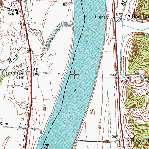 Topographic Map of Riggs Landing, OH