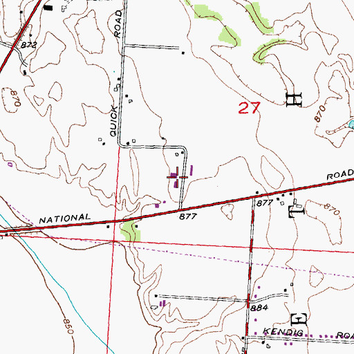 Topographic Map of Bethel Township Hall, OH