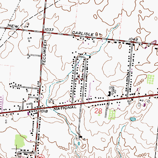 Topographic Map of Broadview Acres, OH