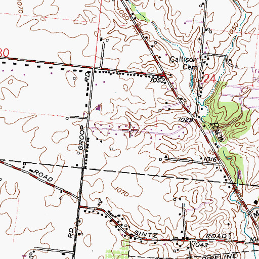Topographic Map of Cedar Hills, OH