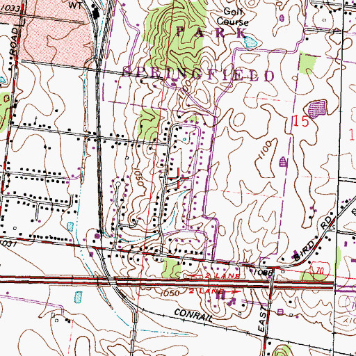 Topographic Map of Cheviot Hills, OH