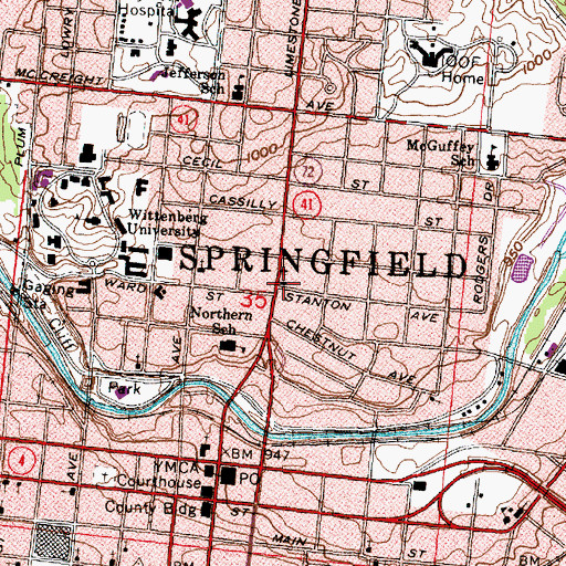 Topographic Map of Church of God Sanctified, OH