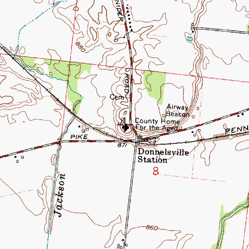 Topographic Map of Clark County Home, OH