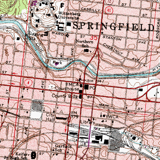 Topographic Map of Covenant Presbyterian Church, OH
