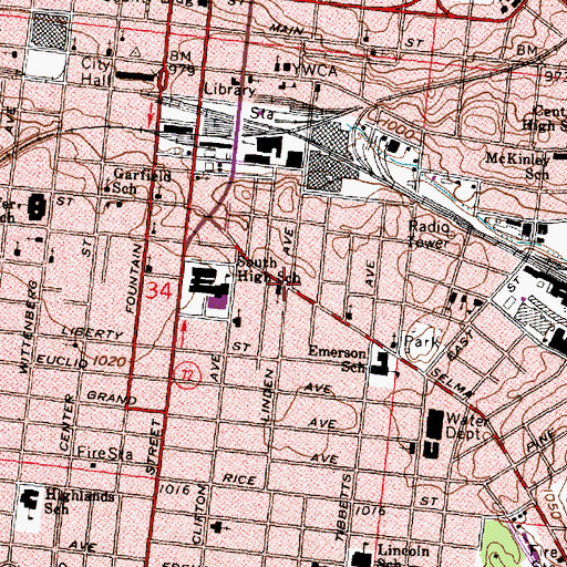 Topographic Map of Fair Street Christian Church, OH