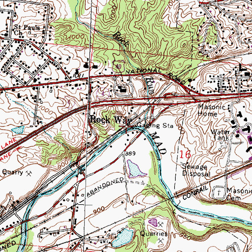 Topographic Map of Grasses Mills (historical), OH