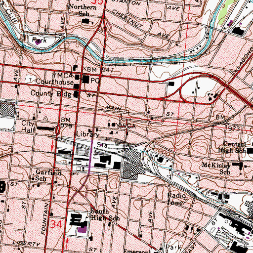 Topographic Map of Holy Trinity Orthodox Church, OH