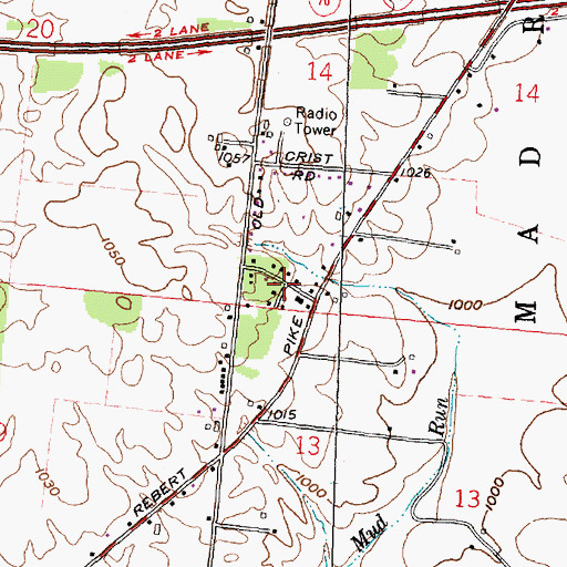 Topographic Map of Karen Woods, OH