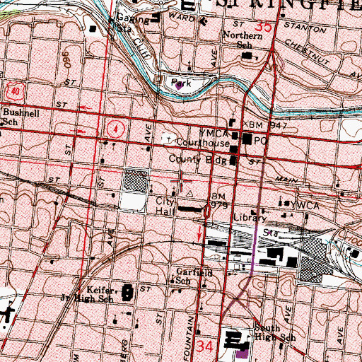 Topographic Map of Mount Carmel Missionary Baptist Church, OH