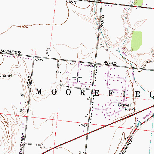 Topographic Map of Mumper Estates, OH