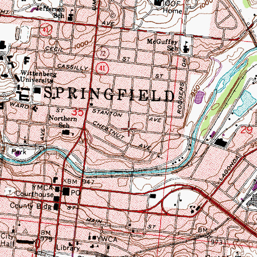 Topographic Map of North Hill, OH