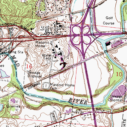 Topographic Map of Rickley Memorial Hospital, OH
