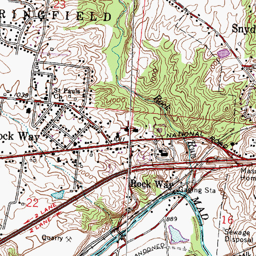 Topographic Map of Rockway Elementary School, OH