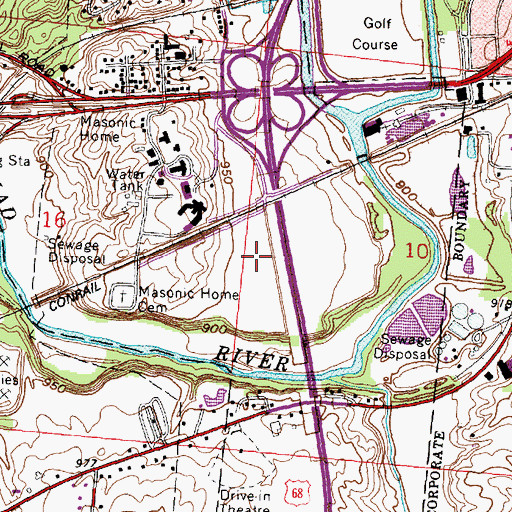 Topographic Map of Rubsam Mills (historical), OH