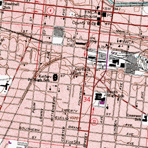Topographic Map of Saint John Missionary Baptist Church, OH