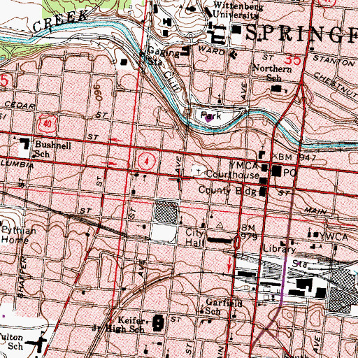 Topographic Map of Saint Johns Evangelical Lutheran Church, OH