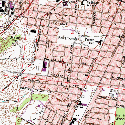 Topographic Map of Saint Luke Baptist Church, OH