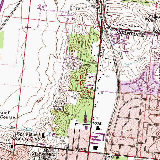 Topographic Map of Seans Woods, OH