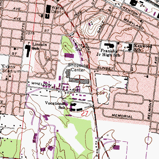Topographic Map of Southern Village Shopping Center, OH