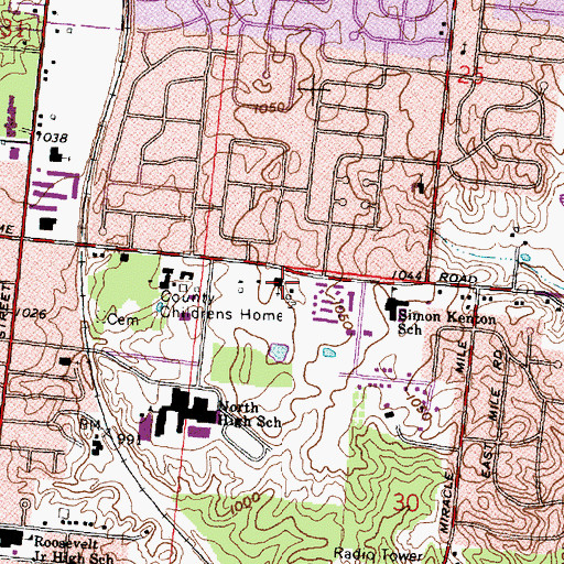 Topographic Map of Springfield Christian School, OH