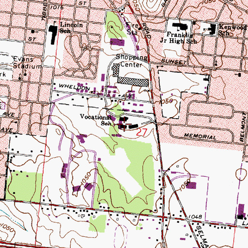 Topographic Map of Springfield-Clark County Joint Vocational School, OH