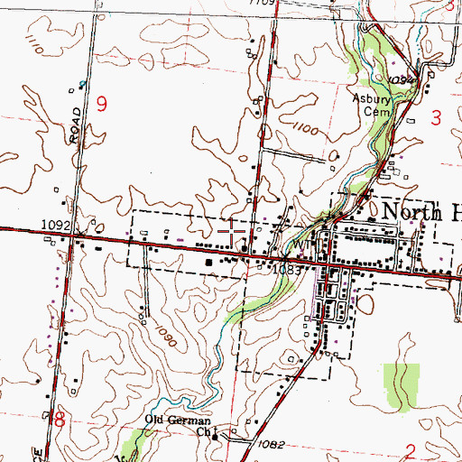 Topographic Map of Sturgeon Park, OH