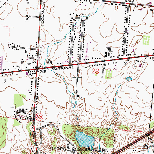Topographic Map of Sycamore West, OH