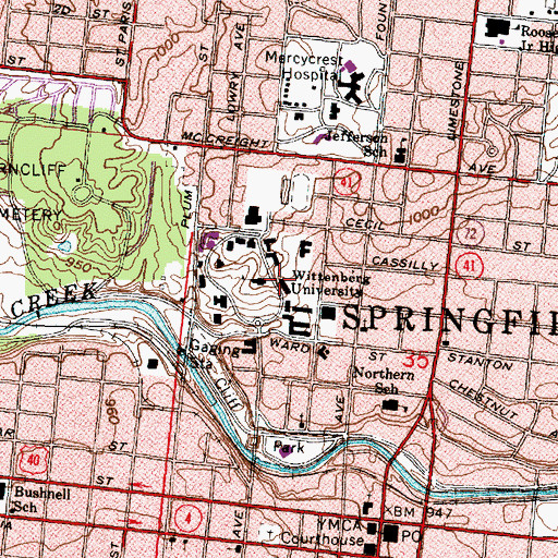 Topographic Map of Weaver Chapel, OH