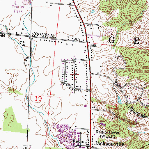 Topographic Map of Westridge, OH