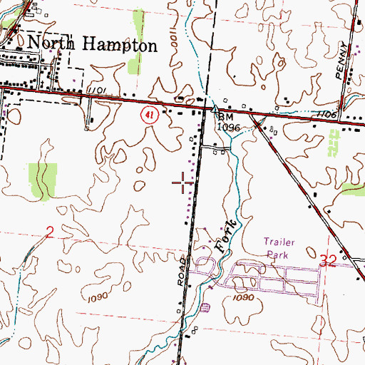 Topographic Map of Windy Acres, OH