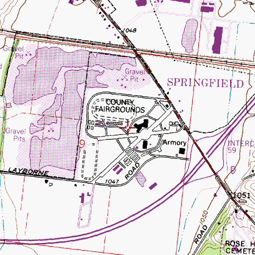 Topographic Map of Clark County Fairgrounds, OH