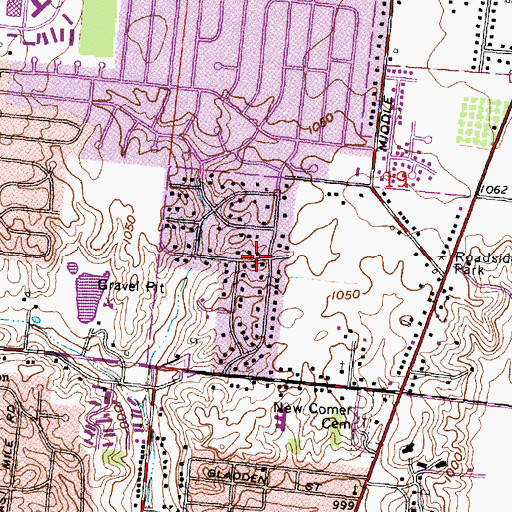 Topographic Map of Eastview Heights, OH