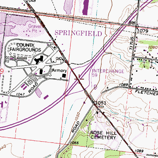 Topographic Map of Interchange 59, OH