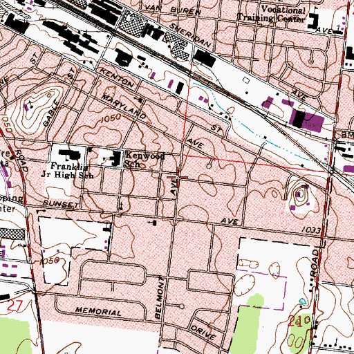 Topographic Map of Kenwood Heights, OH