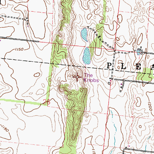 Topographic Map of The Knobs, OH