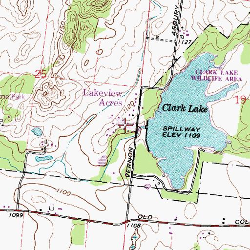 Topographic Map of Lakeview Acres, OH