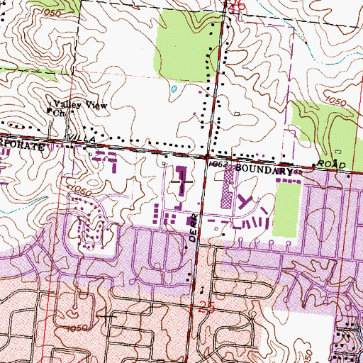 Topographic Map of Moorefield Square Shopping Center, OH